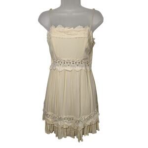 New Olivaceous Anthropologie Mini Dress Size Small Cream Neutral